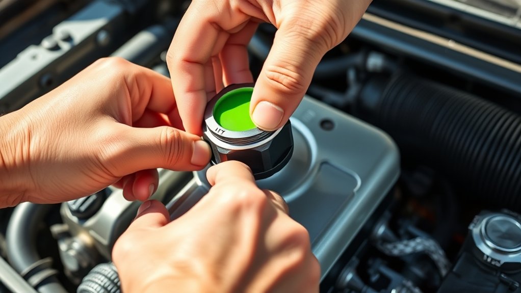 checking engine coolant level and condition