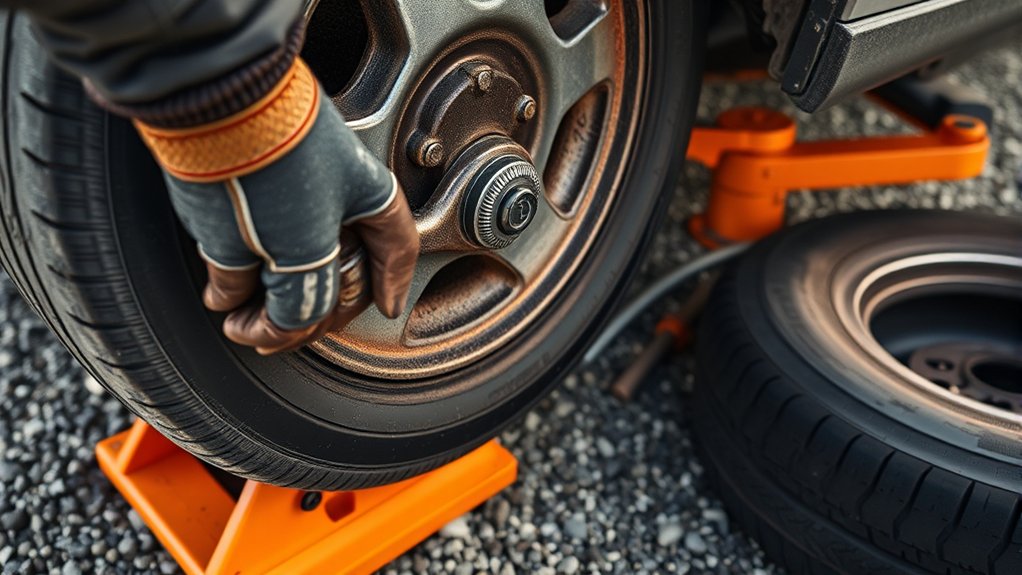 fixing a flat tire steps