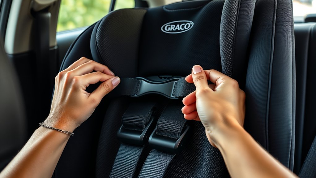 loosen graco car seat straps