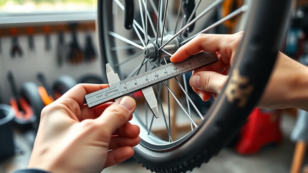 measuring bicycle wheel diameter precisely